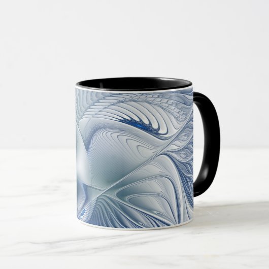 Dynamic Fantasy Abstrakt Blue Tones Fraktal Art Tasse (VorderseiteRechts)