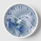 Dynamic Fantasy Abstrakt Blue Tones Fraktal Art Uhr (Vorderseite)