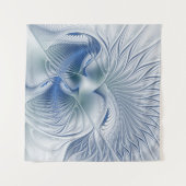 Dynamic Fantasy Abstrakt Blue Tones Fraktal Art Wandteppich (Vorderseite (Horizontal))