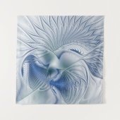 Dynamic Fantasy Abstrakt Blue Tones Fraktal Art Wandteppich (Vorderseite)