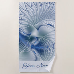 Dynamic Fantasy Abstrakt Blue Tones Fraktal Name Strandtuch