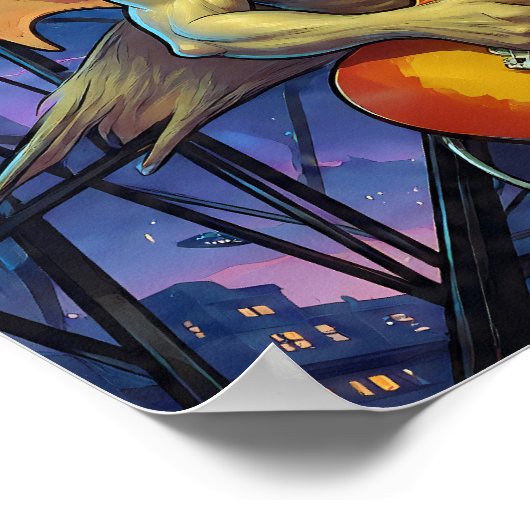 Dynamic Full Color Illustration: Grumpy Gargoyle Poster (Ecke)