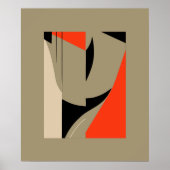 Dynamic Geometric Fusion - Rot, Schwarz und Beige Poster (Vorne)