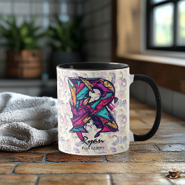 Dynamic Geometric Monogram Tasse - R für Ryan