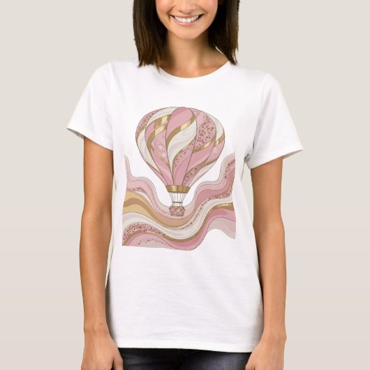Dynamic Gold ABSTRACT ART Design T-Shirt (Vorderseite)