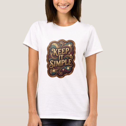 Dynamic Gold KEEP IT SIMPLE Statement T-Shirt (Vorderseite)