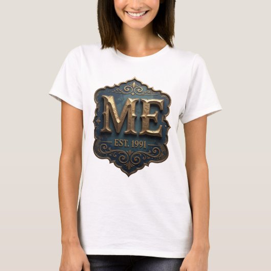 Dynamic Gold ME EST 1991 Statement Design T-Shirt (Vorderseite)