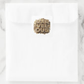 Dynamic Gold WUNDERBAR Vinyl-Stil Quadratischer Aufkleber (Tasche)
