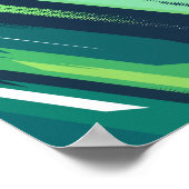 Dynamic Green Abstrakt Diagonal Streams Design Poster (Ecke)