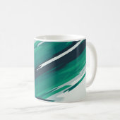 Dynamic Green Geometric Abstrakt Art Kaffeetasse (VorderseiteRechts)