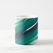 Dynamic Green Geometric Abstrakt Art Kaffeetasse (Mittel)