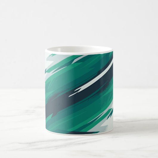 Dynamic Green Geometric Abstrakt Art Kaffeetasse (Mittel)