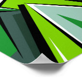 Dynamic Green Geometric Abstrakt Art Poster (Ecke)
