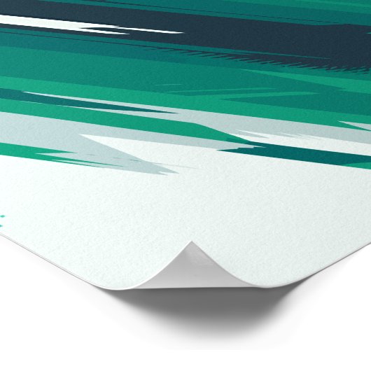 Dynamic Green Geometric Abstrakt Art Poster (Ecke)