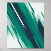 Dynamic Green Geometric Abstrakt Art Poster (Vorne)