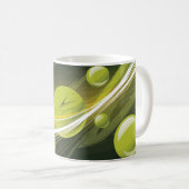 Dynamic Green Sphere and Wave Abstract Design Kaffeetasse (VorderseiteRechts)