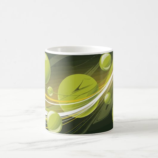 Dynamic Green Sphere and Wave Abstract Design Kaffeetasse (Mittel)