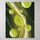 Dynamic Green Sphere and Wave Abstract Design Poster (Vorne)