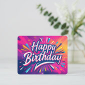 Dynamic Happy Birthday Card Abstrakt (Stehend Vorderseite)