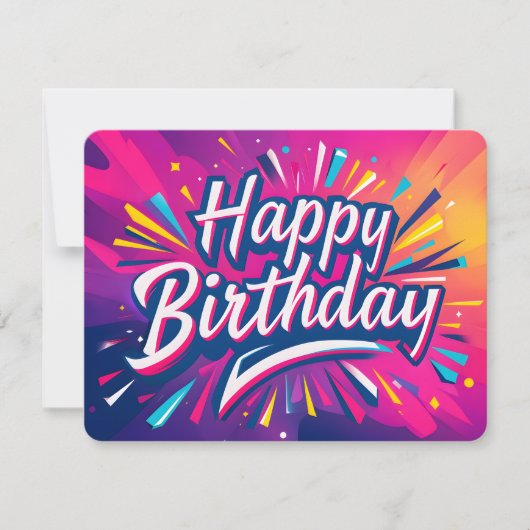 Dynamic Happy Birthday Card Abstrakt (Vorderseite)