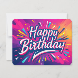 Dynamic Happy Birthday Card Abstrakt