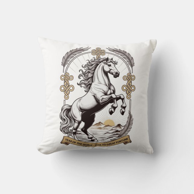 Dynamic Horse Emblem, Chinese New Year Gift Kissen (Vorderseite)