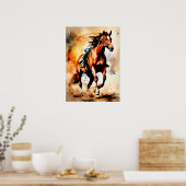 Dynamic Horseback Ride Wall Poster" Poster (Küche)
