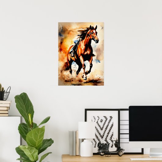 Dynamic Horseback Ride Wall Poster" Poster (Heimbüro)
