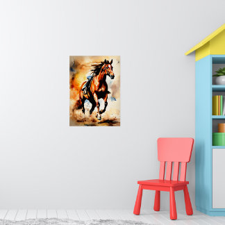 Dynamic Horseback Ride Wall Poster" Poster