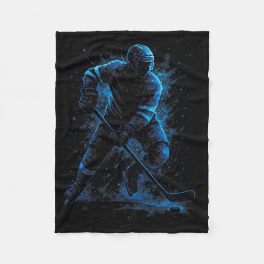 Dynamic Ice Hockey Player - Sports Winter Skate Fleecedecke (Vorderseite)