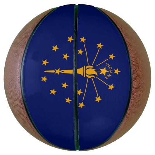 Dynamic Indiana State Flag Graphic on a Basketball (Vertikal)