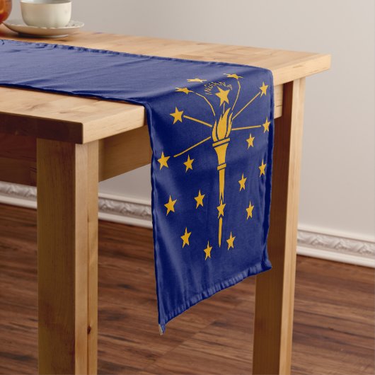 Dynamic Indiana State Flag Graphic on a Kurzer Tischläufer (Beispiel)