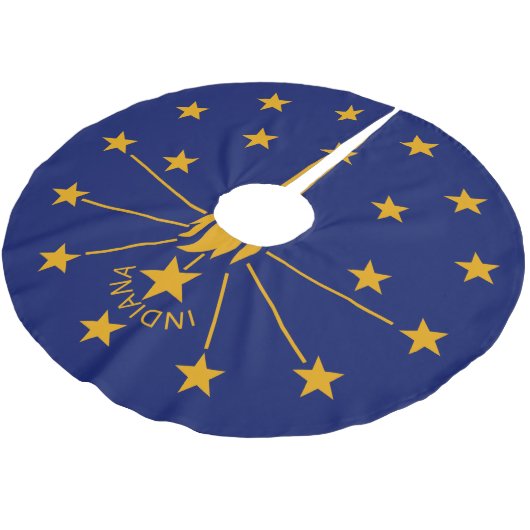 Dynamic Indiana State Flag Graphic on a Polyester Weihnachtsbaumdecke (Schrägansicht)