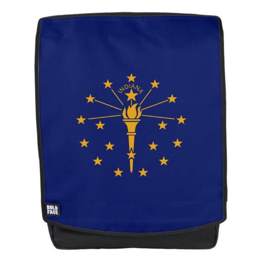 Dynamic Indiana State Flag Graphic on a Rucksack (Vorderseite)