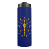 Dynamic Indiana State Flag Graphic on a Thermosbecher (Vorderseite)