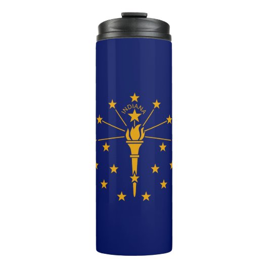 Dynamic Indiana State Flag Graphic on a Thermosbecher (Vorderseite)