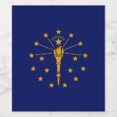 Dynamic Indiana State Flag Graphic on a Weinetikett (Einzelnes Label)