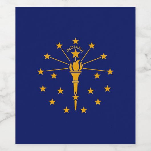 Dynamic Indiana State Flag Graphic on a Weinetikett (Einzelnes Label)