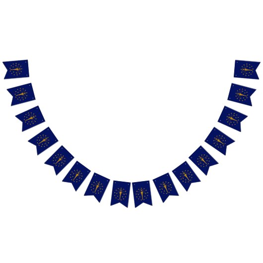 Dynamic Indiana State Flag Graphic on a Wimpelkette (Alle)