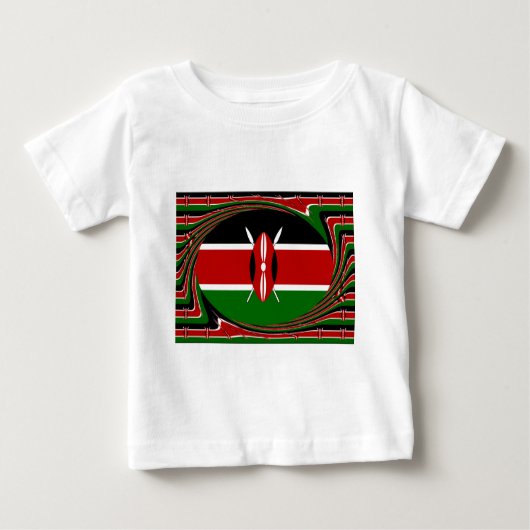 Dynamic Kenyan Flag Vector: Ein energetisches Desi Baby T-shirt (Vorderseite)
