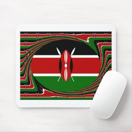 Dynamic Kenyan Flag Vector: Ein energetisches Desi Mousepad (Mit Mouse)