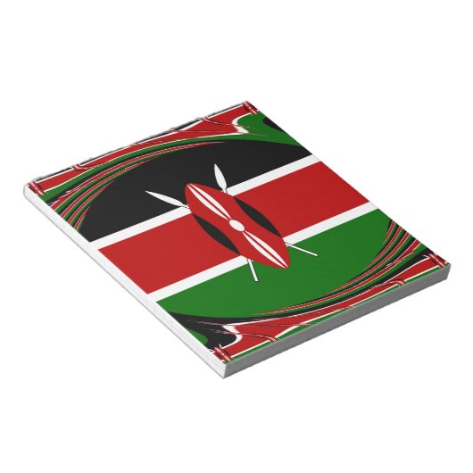 Dynamic Kenyan Flag Vector: Ein energetisches Desi Notizblock (angewinkelt)