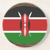 Dynamic Kenyan Flag Vector: Ein energetisches Desi Untersetzer (Vorne)