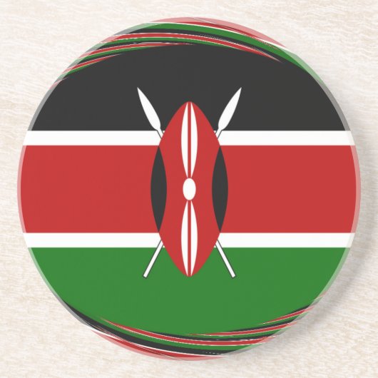 Dynamic Kenyan Flag Vector: Ein energetisches Desi Untersetzer (Vorne)
