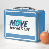 Dynamic logo with runner silhouette and text Move  Metall Brotdose (Beispiel)