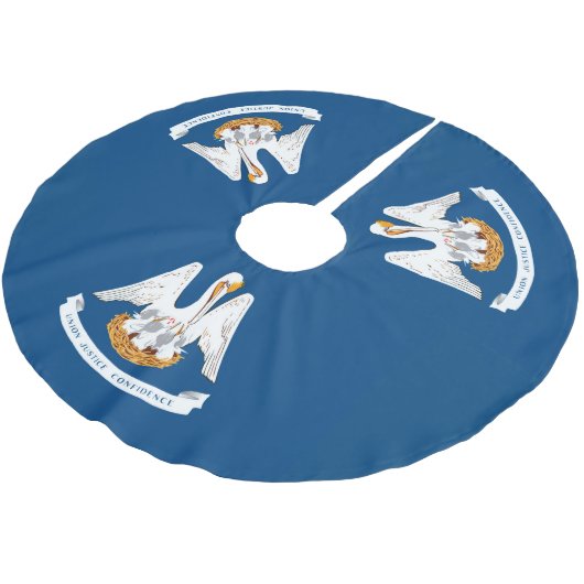 Dynamic Louisiana State Flag Graphic auf einer Polyester Weihnachtsbaumdecke (Schrägansicht)