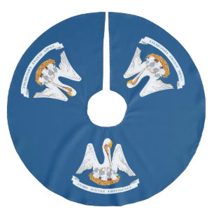 Dynamic Louisiana State Flag Graphic auf einer Polyester Weihnachtsbaumdecke