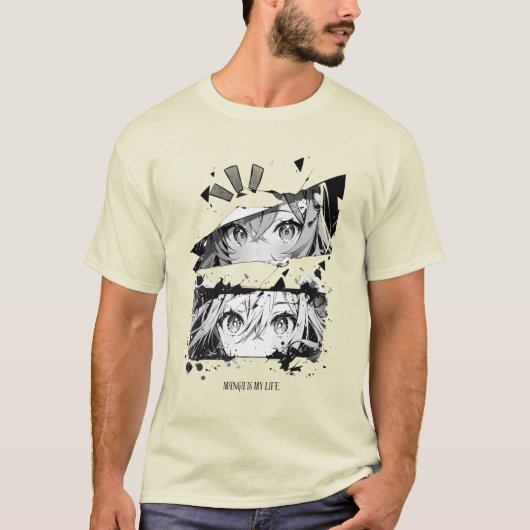 Dynamic Manga Art - Ausdrucksfähiges Design der Au T-Shirt (Vorderseite)