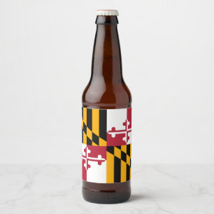 Dynamic Maryland State Flag Graphic on a Bierflaschenetikett