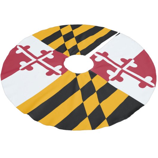 Dynamic Maryland State Flag Graphic on a Polyester Weihnachtsbaumdecke (Schrägansicht)